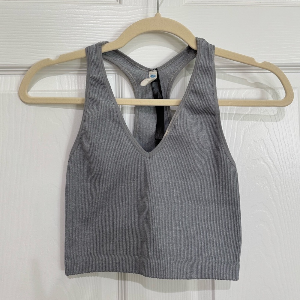 FP Movement Gray Ribbed Tank Top